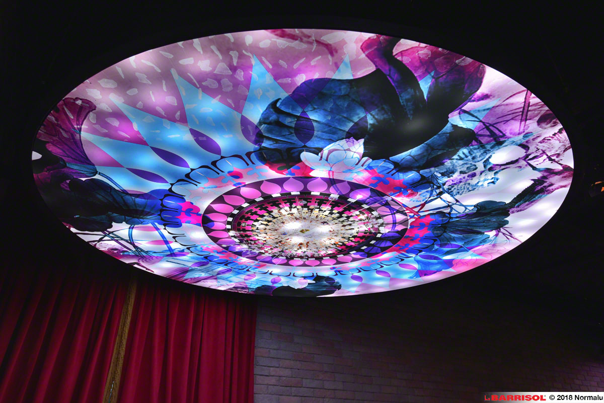 светещ опънат таван Барисол с печат и LED осветление